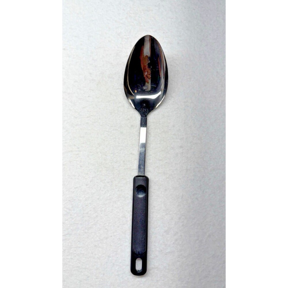 EKCO Vintage Black Handle Solid Serving Spoon 12.5" Metal Kitchen Utensil